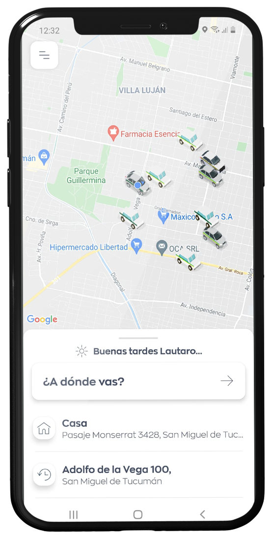 Pantalla de la app Taxiar: pedí tu viaje